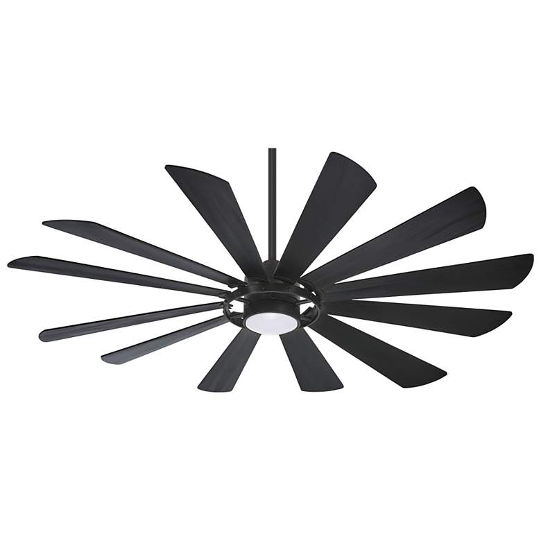 Image 2 65 inch Minka Aire Windmolen Textured Coal LED Wet Rated Smart Ceiling Fan