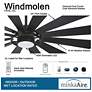 65" Minka Aire Windmolen Textured Coal LED Wet Rated Smart Ceiling Fan