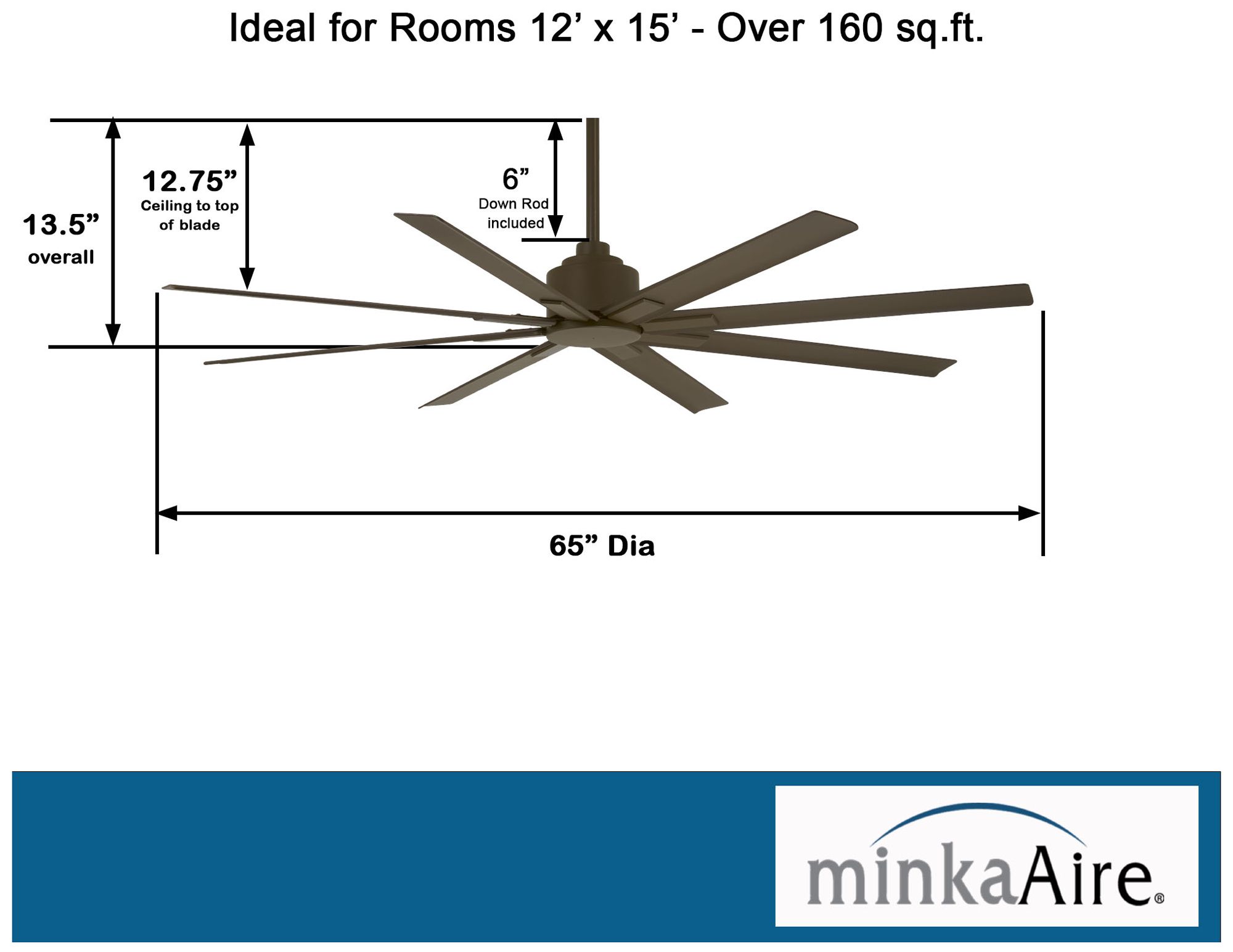 65" Minka Aire Xtreme H2O Bronze Wet Rated Large Fan with Remote