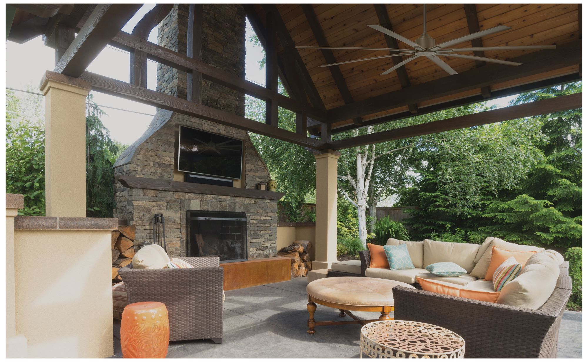 65" Minka Aire Xtreme H2O Bronze Wet Rated Large Fan with Remote