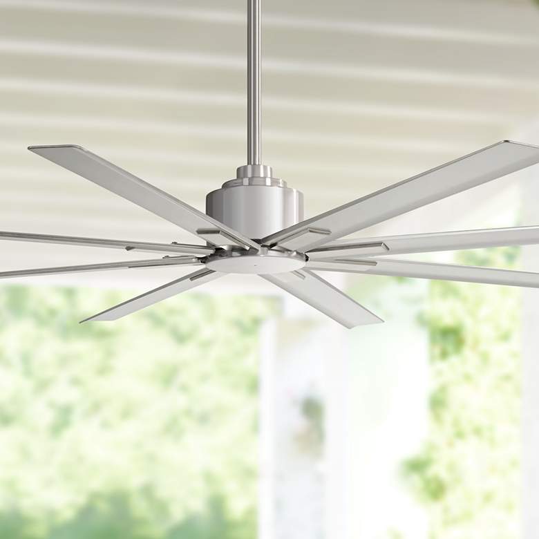 Image 1 65" Minka Aire Xtreme H2O Brushed Nickel Wet Ceiling Fan with Remote