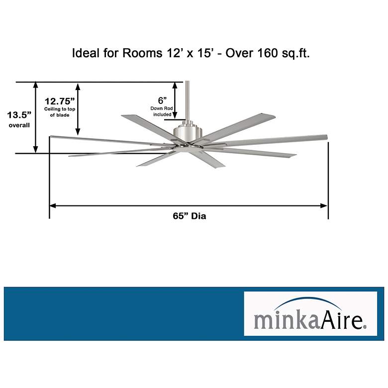 Image 6 65 inch Minka Aire Xtreme H2O Brushed Nickel Wet Ceiling Fan with Remote more views