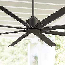 Image1 of 65" Minka Aire Xtreme H2O Coal Black Wet Rated Ceiling Fan with Remote