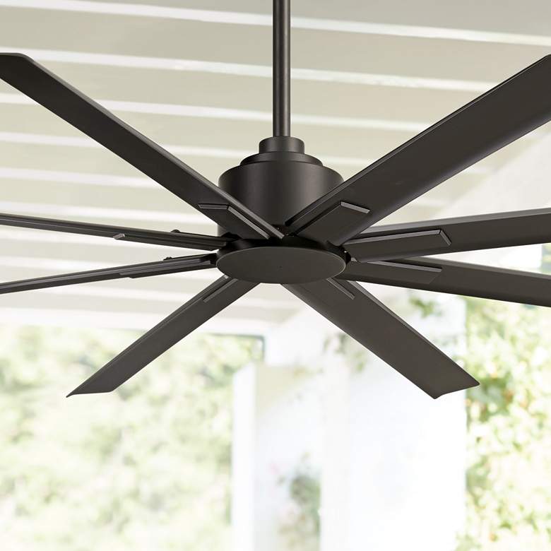 Image 1 65" Minka Aire Xtreme H2O Coal Black Wet Rated Ceiling Fan with Remote