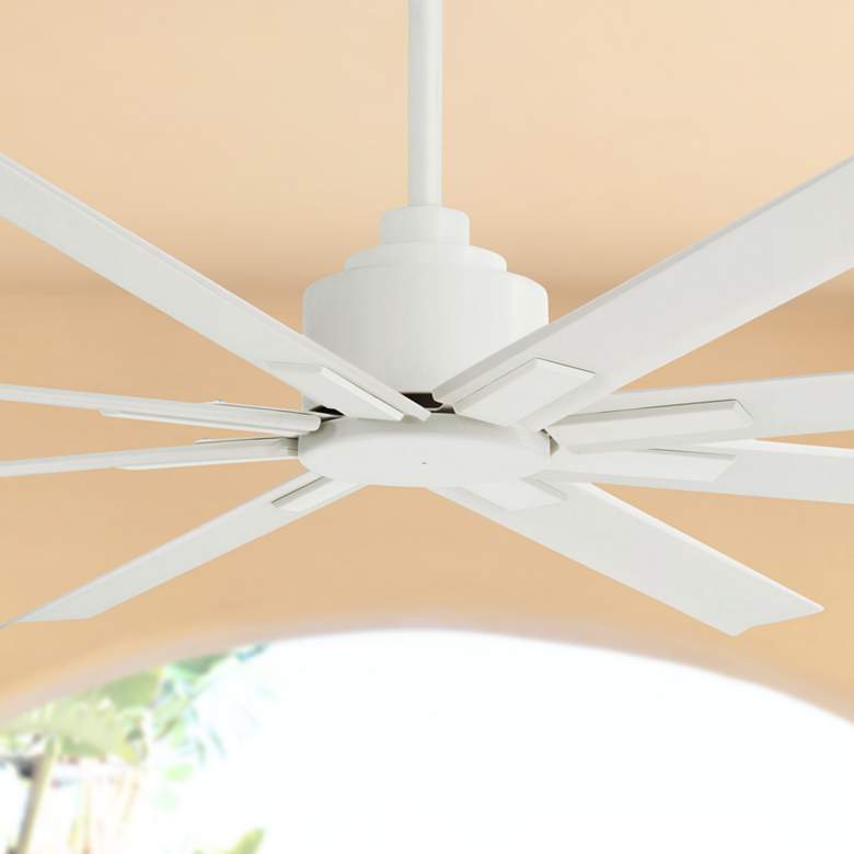 Image 1 65" Minka Aire Xtreme H2O Flat White Wet Ceiling Fan with Remote