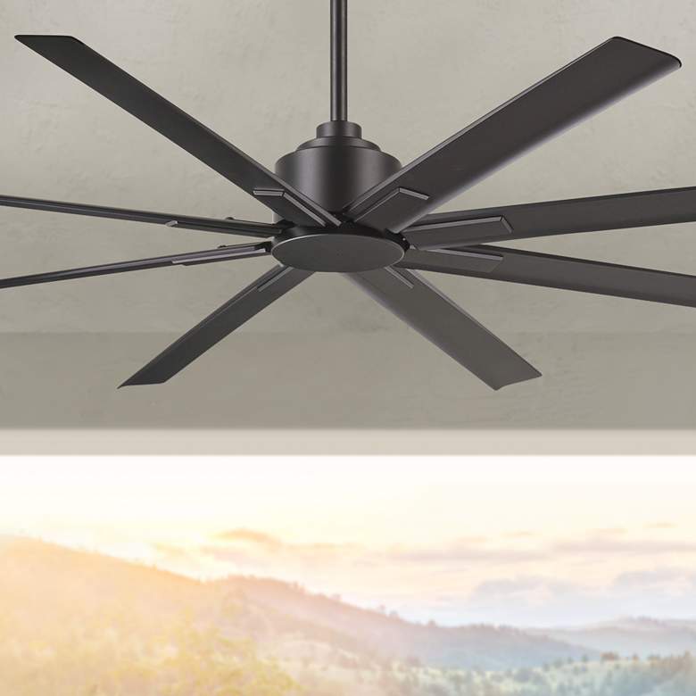 Image 1 65" Minka Aire Xtreme H2O Smoked Iron Wet Ceiling Fan with Remote
