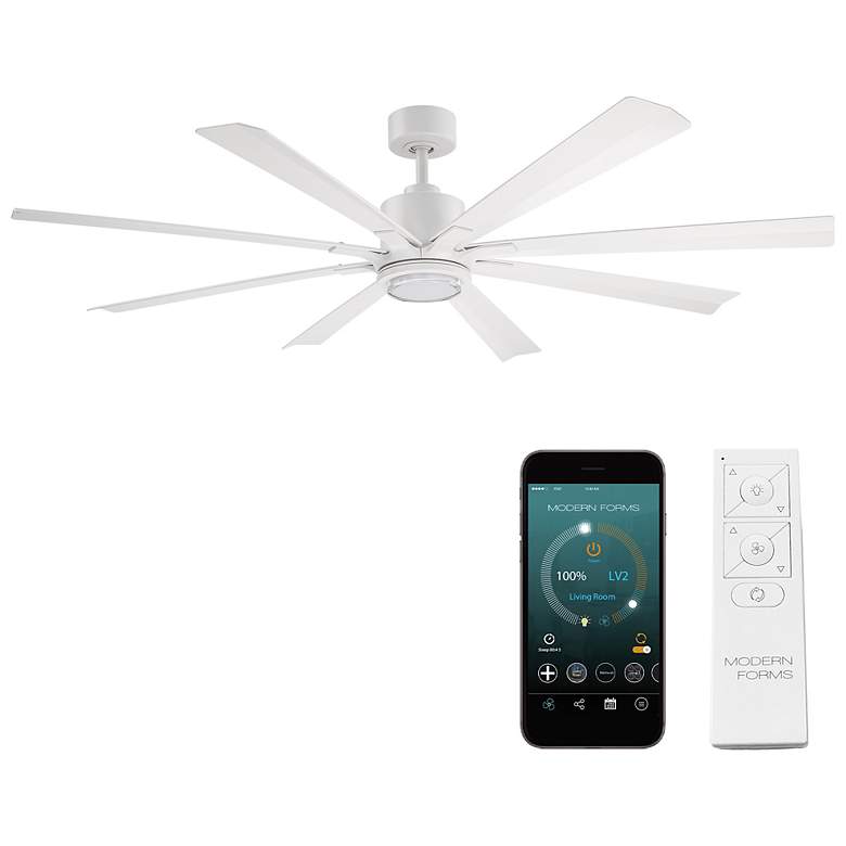 Image 2 65" Modern Forms Size Matters White Outdoor LED Smart Ceiling Fan