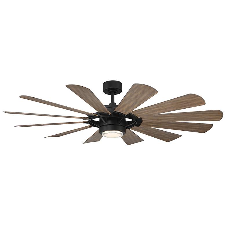 Image 3 65" Modern Forms Wyndmill Black Barnwood 2700K LED Smart Ceiling Fan