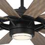 65" Modern Forms Wyndmill Black Barnwood 3000K LED Smart Ceiling Fan in scene