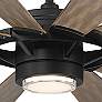 65" Modern Forms Wyndmill Black Barnwood 3500K LED Smart Ceiling Fan in scene