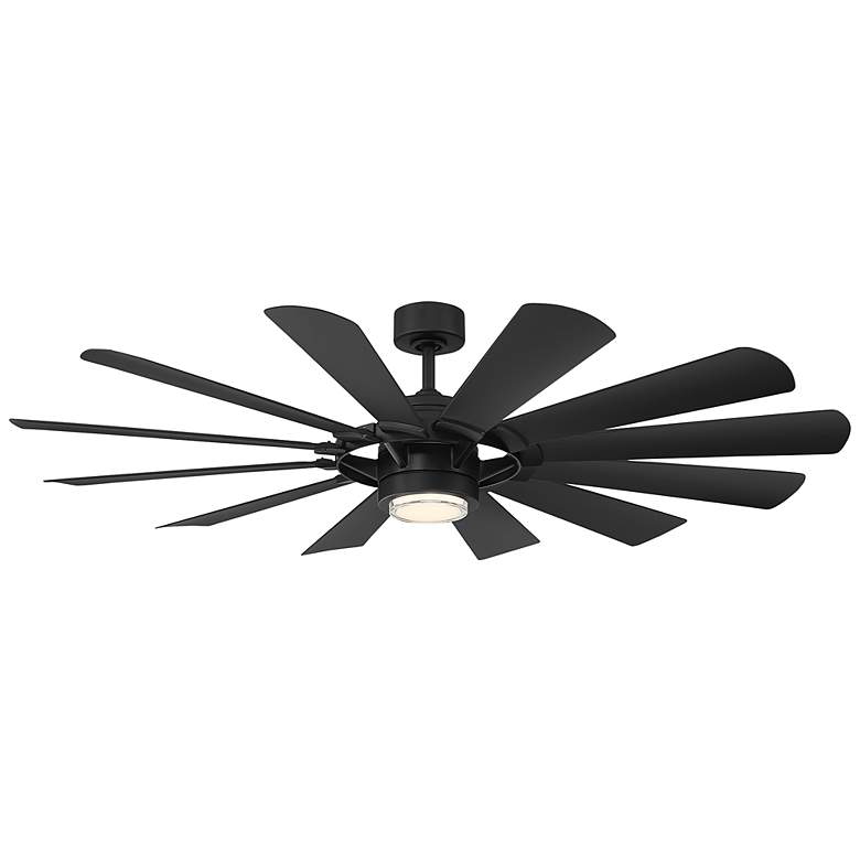 Image 1 65" Modern Forms Wyndmill Matte Black 2700K LED Smart Ceiling Fan