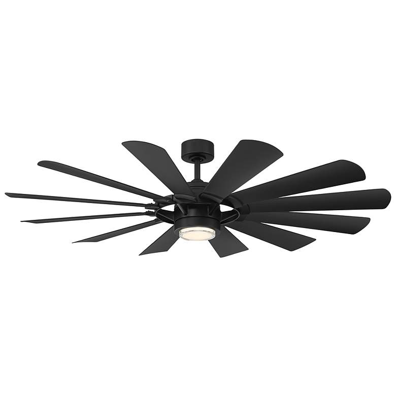 Image 1 65" Modern Forms Wyndmill Matte Black 2700K LED Smart Ceiling Fan