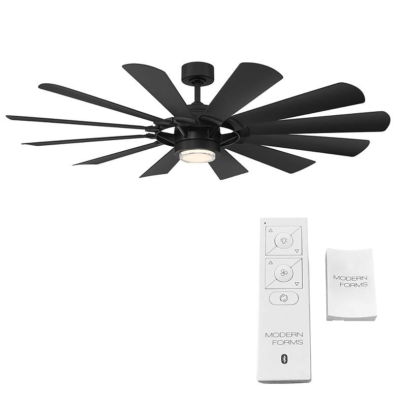 Image 5 65 inch Modern Forms Wyndmill Matte Black 2700K LED Smart Ceiling Fan more views