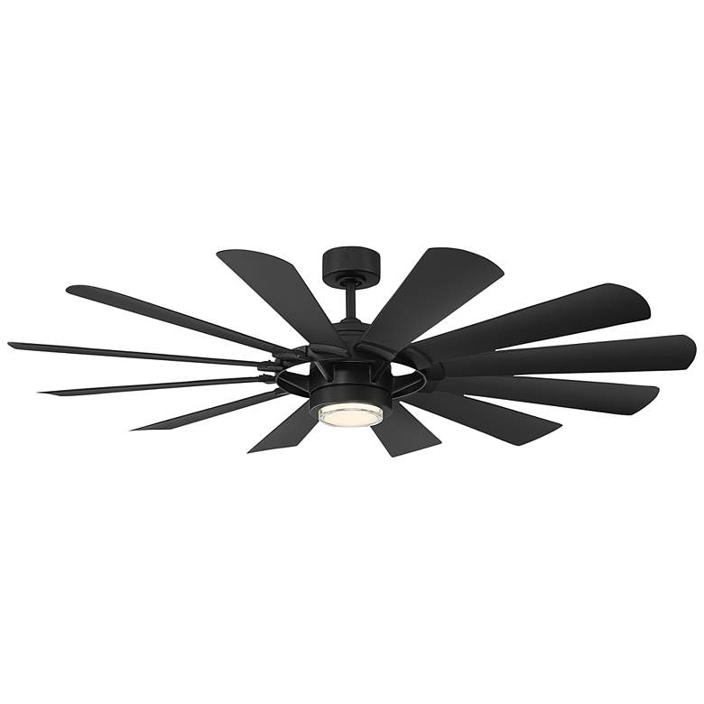 Image 2 65" Modern Forms Wyndmill Matte Black 3000K LED Smart Ceiling Fan