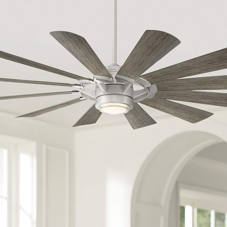 Image 1 65 inch Modern Forms Wyndmill Steel 2700K LED Smart Ceiling Fan