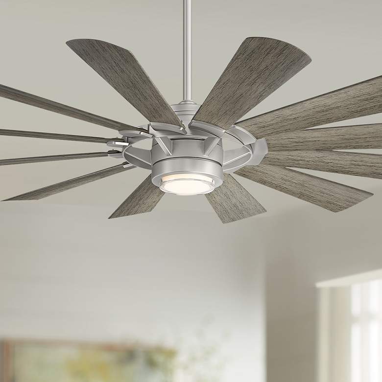 Image 2 65 inch Modern Forms Wyndmill Steel 3500K LED Smart Ceiling Fan
