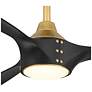 4_65" Pierce Brass LED Smart Ceiling Fan with Black Blades more views