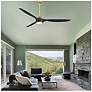 5_65" Pierce Brass LED Smart Ceiling Fan with Black Blades more views