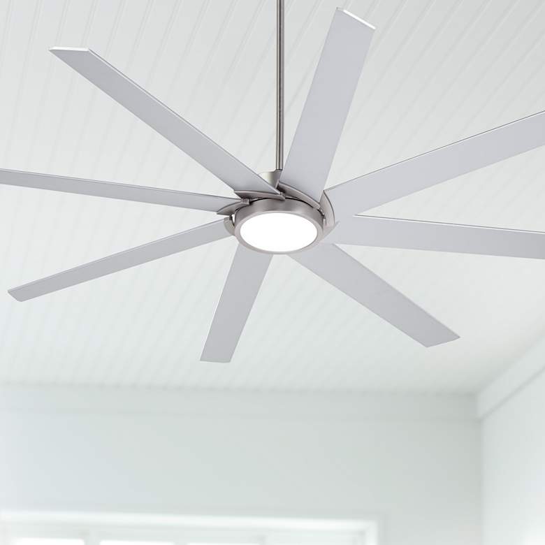 Image 1 65" Possini Euro Destination Nickel LED Large Ceiling Fan with Remote