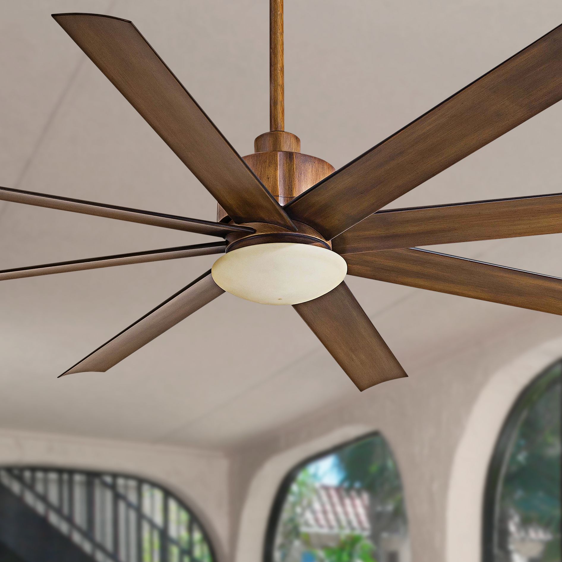 light brown ceiling fan with light