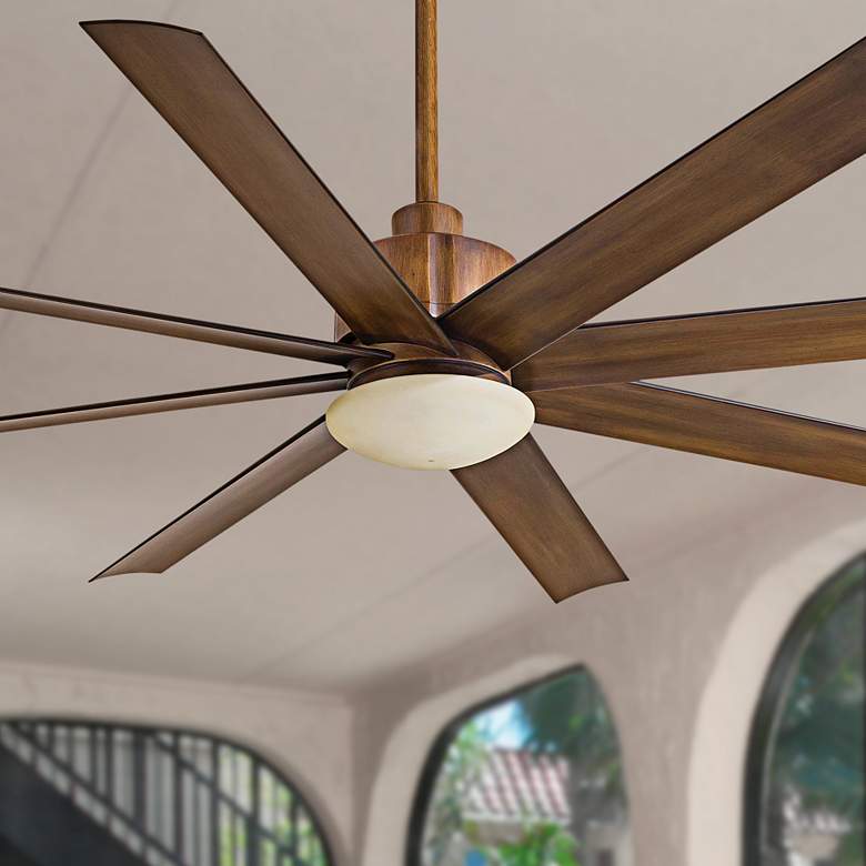 Image 1 65" Slipstream Distressed Koa Brown Wet Rated Ceiling Fan with Remote