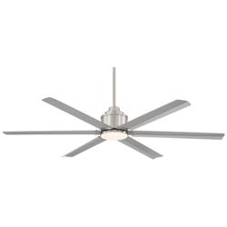 65&quot; Ultra Breeze Brushed Nickel Wet LED Ceiling Fan with Remote