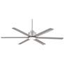 65" Ultra Breeze Brushed Nickel Wet LED Ceiling Fan with Remote