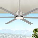 84 Ultra Breeze Matte Black LED Wet Rated Ceiling Fan with Remote - #483E1