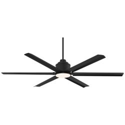 65&quot; Ultra Breeze Matte Black LED Wet Rated Ceiling Fan with Remote