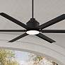 65" Ultra Breeze Matte Black LED Wet Rated Ceiling Fan with Remote