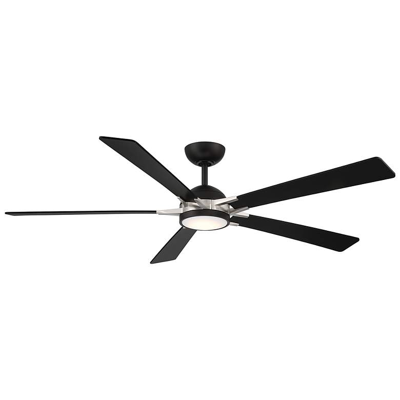 Image 1 65" WAC Rotary Matte Black and Brushed Nickel Ceiling Fan