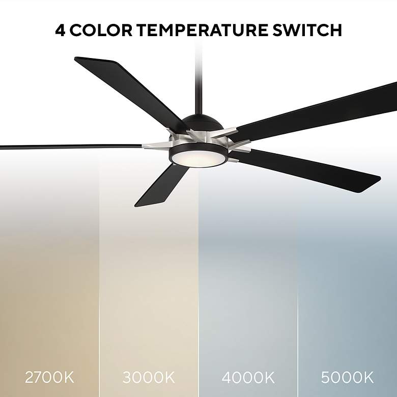 Image 6 65" WAC Rotary Matte Black and Brushed Nickel Ceiling Fan more views