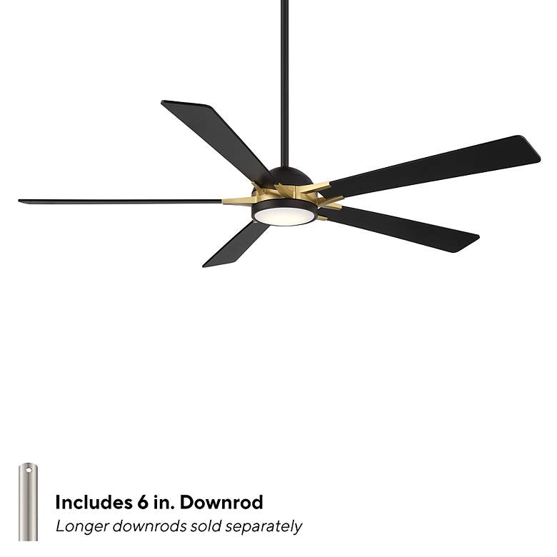 Image 5 65" WAC Rotary Matte Black LED Smart Ceiling Fan more views