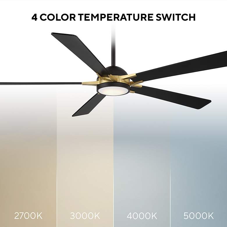 Image 6 65" WAC Rotary Matte Black LED Smart Ceiling Fan more views