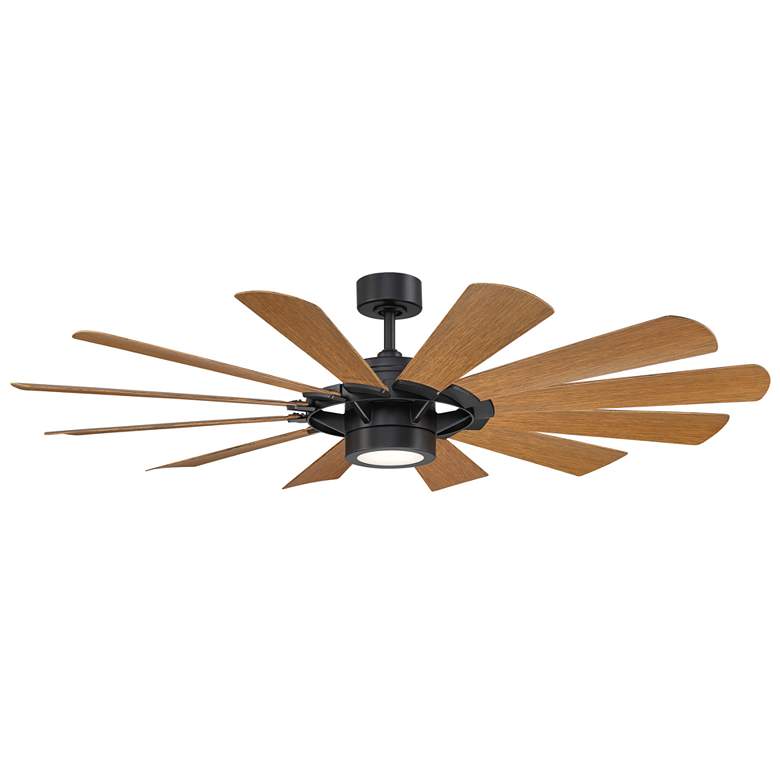 Image 1 65 inch WAC Windmill Matte Black Smart Outdoor LED Ceiling Fan