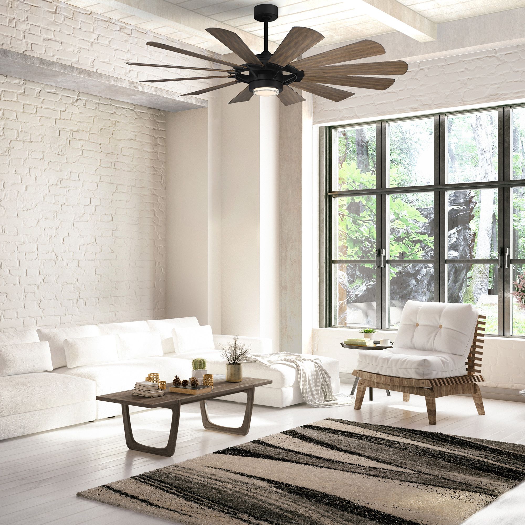 Image 7 65" Modern Forms Wyndmill Barnwood LED Smart Ceiling Fan Made to Order more views