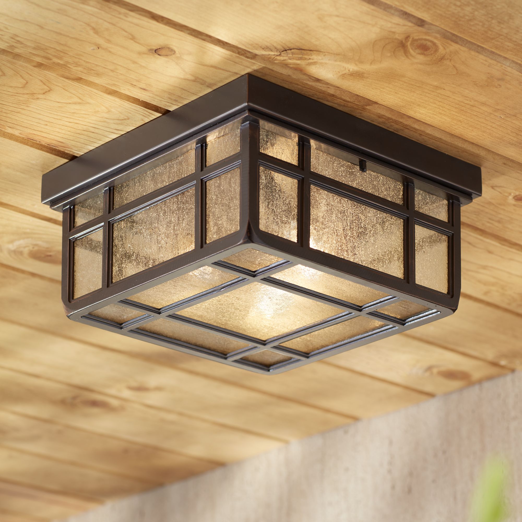 Details about   Outdoor Porch Flush Mount Ceiling Light Fixture Glass Shade Exterior Lighting 