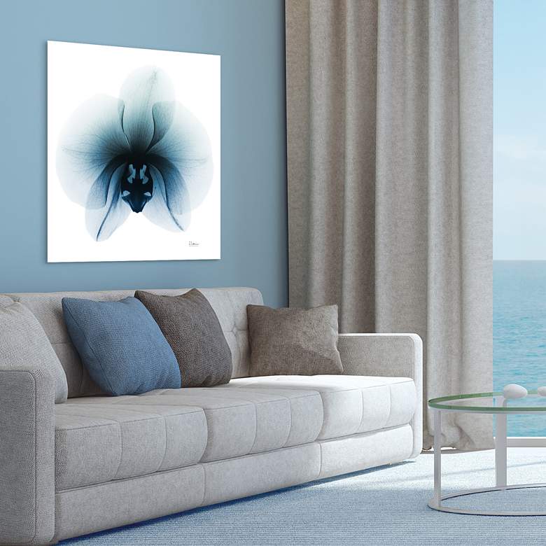 Image 1 Glacial Orchid 38" Square Tempered Glass Graphic Wall Art in scene