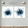 Orchid and Amaryllis 76" Wide 2-Piece Glass Wall Art Set in scene
