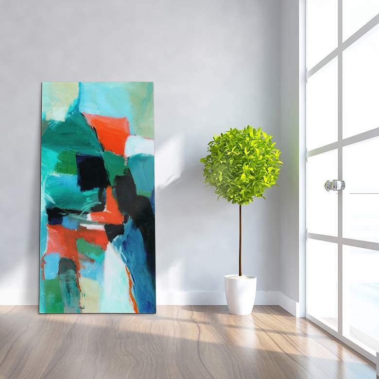 Image 1 Color Splash 72" High Free Floating Tempered Glass Wall Art in scene