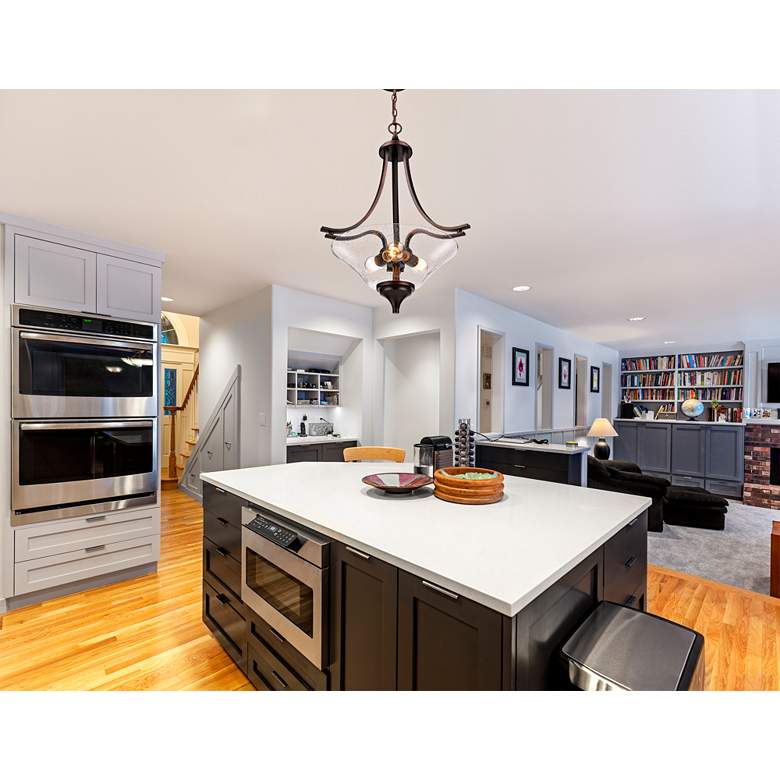 Image 1 Millennium Lighting Natalie 3 Light Pendant Fixture in Rubbed Bronze in scene