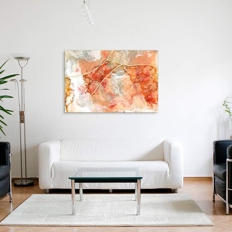 Image 1 Coral Lace I 48" High Free Floating Glass Graphic Wall Art in scene