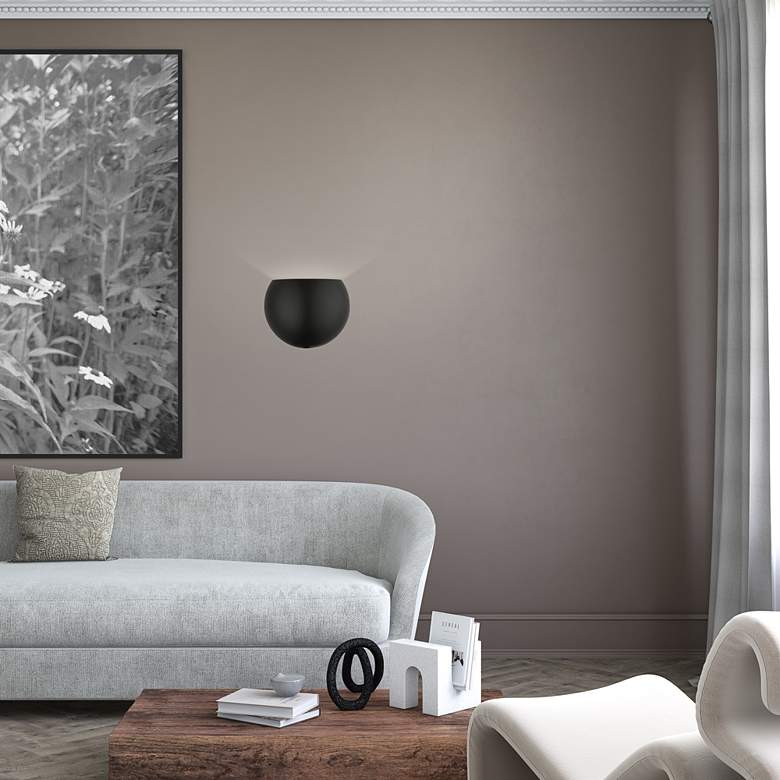 Image 1 Livex Piedmont 9.75" Wide 1-Light Black Modern Wall Sconce in scene