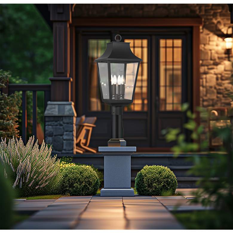 Image 1 Altimeter 22 3/4" High Sand Coal 4-Light Outdoor Post Light in scene