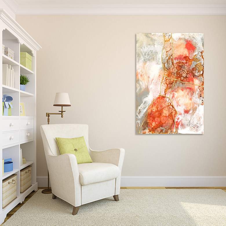 Image 1 Coral Lace II 48" High Free Floating Glass Graphic Wall Art in scene