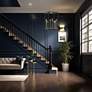 1_Union Estates 18" Wide Coal and Soft Brass 8-Light Pendant in scene
