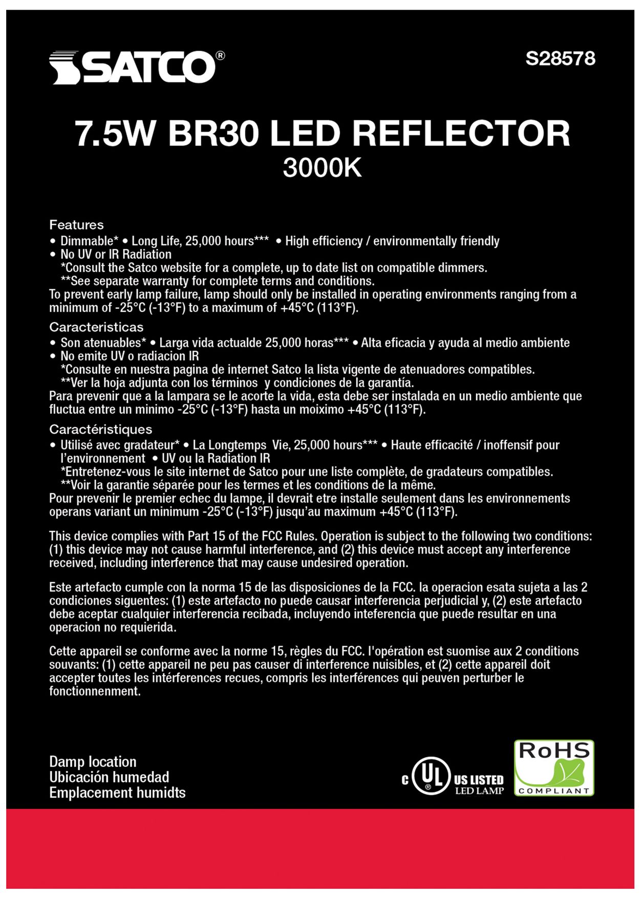 Image 5 65W Equivalent 7.5W LED Dimmable Standard BR30 Gray Light Bulb more views