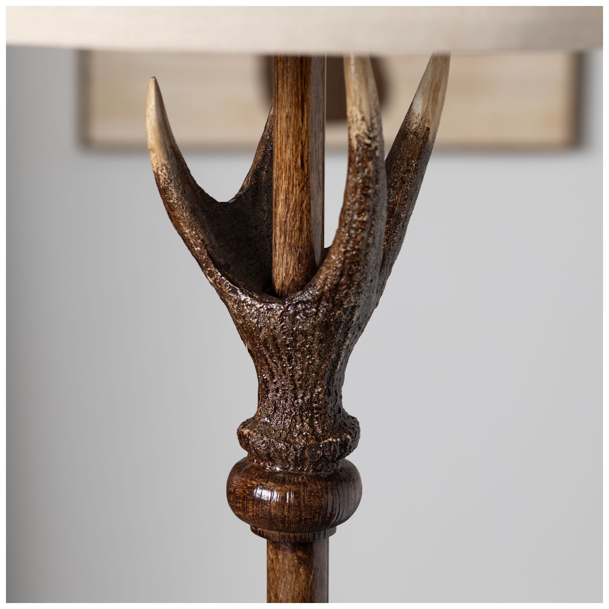 Image 5 66.5" Antler Design Resin Floor Lamp with Linen Shade more views