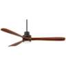 66" Casa Delta-Wing XL Bronze LED Ceiling Fan with Remote Control
