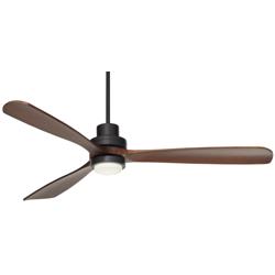 66" Casa Delta DC XL Dark Walnut Outdoor LED Ceiling Fan with Remote